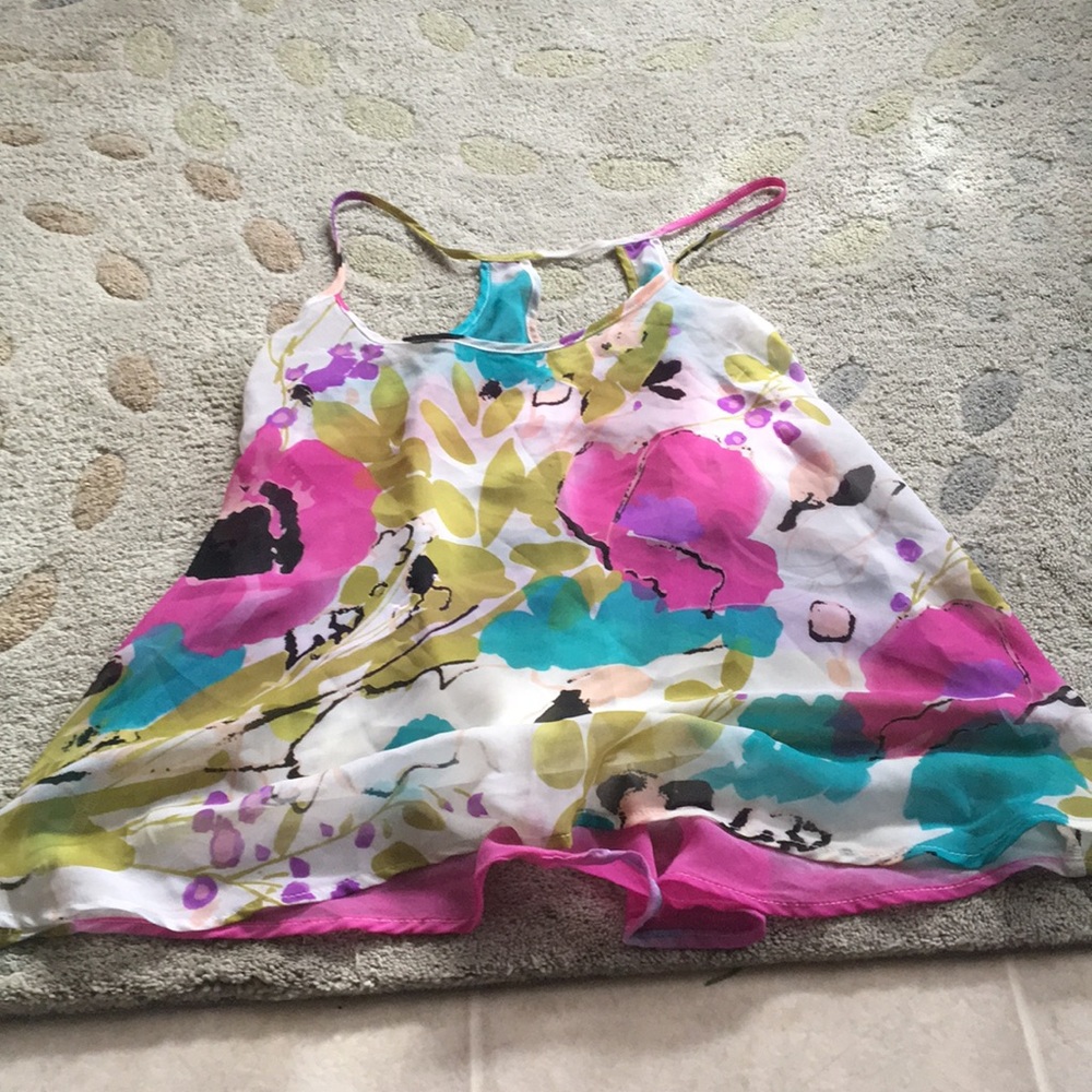 Sheer floral tank top